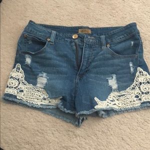 Celebrity pink jean shorts